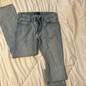 Mens Gap Jeans, lightly worn, 31 x 30 slim, light wash
